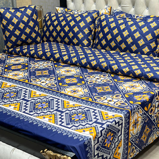 BA Wardrobe™ Comforter Bedsheet - Blue&Yellow